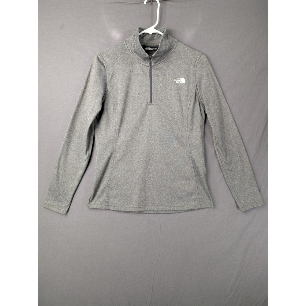 The North Face Womens Gray Heather Quarter Zip Pullover Size Medium